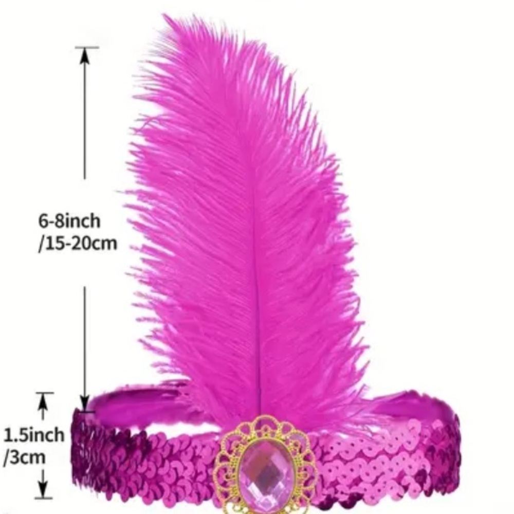 Pink Feather Headband x 6 and 1 x boa